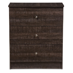 Baxton Studio Decon Modern and Contemporary Espresso Brown Wood 3-Drawer Storage Chest